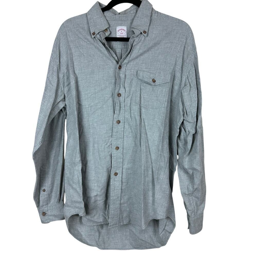 Brooks Brothers Stone Button Down Shirt Medium Utility Workwear Ranch Heritage